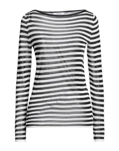 Shop Max Mara Woman Sweater Black Size L Viscose, Metallic Fiber