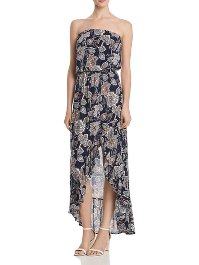 Shop Aqua Womens Strapless Floral Maxi Dress In Multi
