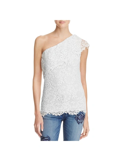 Shop Velvet Adalaide Womens Lace One Shoulder Pullover Top In White