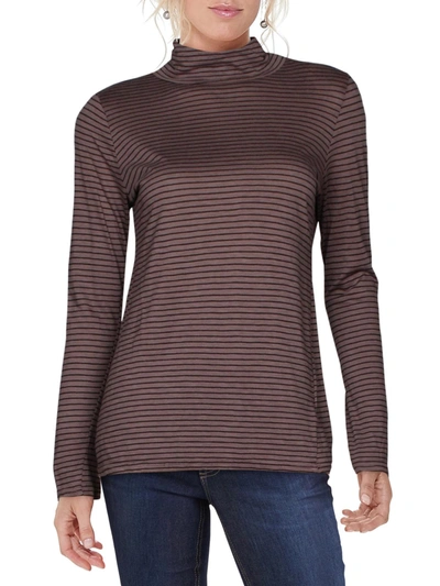 Shop Mason By Michelle Mason Womens Cotton Blend Striped Turtleneck Top In Purple