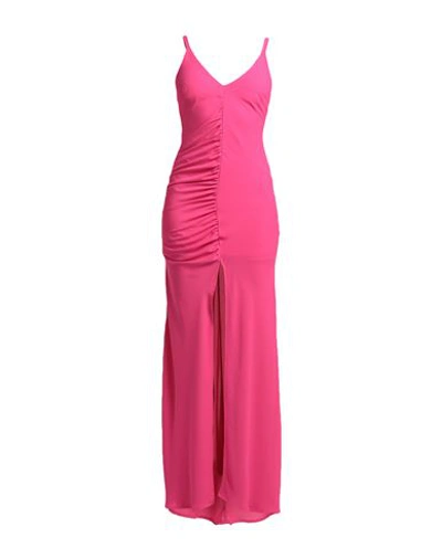 Shop Monique Garçonne Woman Maxi Dress Fuchsia Size 8 Polyester, Elastane In Pink