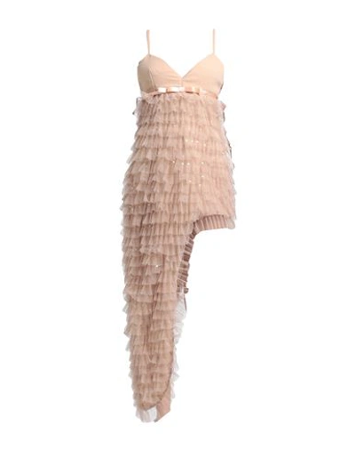Shop Nora Barth Woman Mini Dress Sand Size 6 Polyester, Elastane In Beige