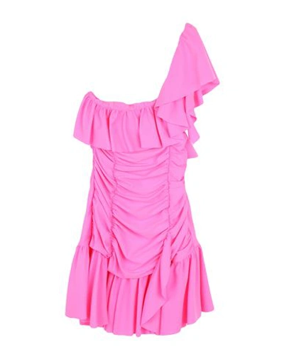 Shop House Of Amen Woman Mini Dress Fuchsia Size 6 Polyamide, Elastane In Pink