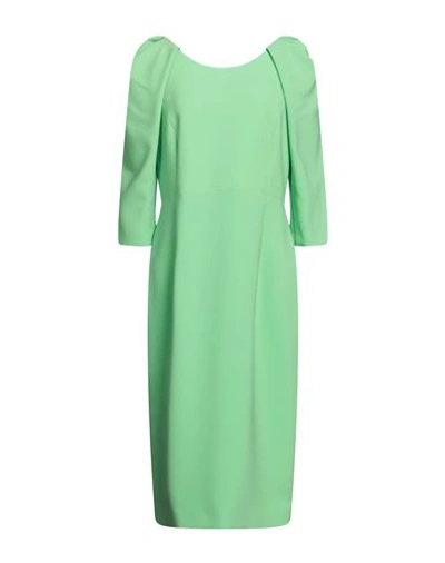 Shop Luis Civit Woman Midi Dress Green Size 14 Polyester, Polyurethane