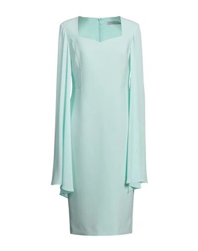 Shop Luis Civit Woman Midi Dress Light Green Size 8 Polyester, Polyurethane