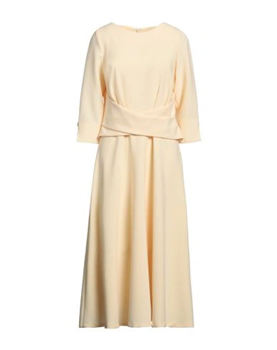 Shop Luis Civit Woman Midi Dress Yellow Size 12 Polyester, Polyurethane