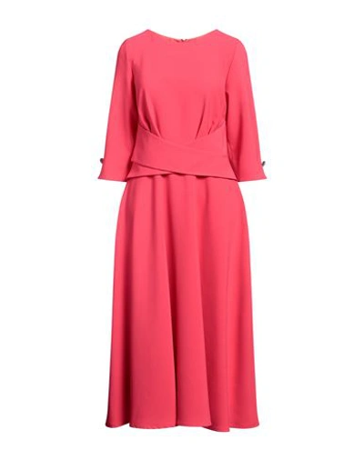 Shop Luis Civit Woman Midi Dress Magenta Size 10 Polyester, Polyurethane