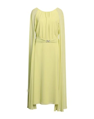 Shop Luis Civit Woman Midi Dress Acid Green Size 12 Polyester, Elastane