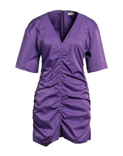 Shop Sandro Woman Mini Dress Purple Size 10 Polyester