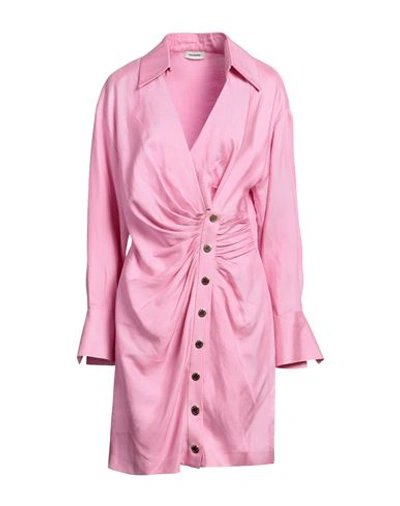 Shop Sandro Woman Mini Dress Pink Size 8 Viscose, Linen
