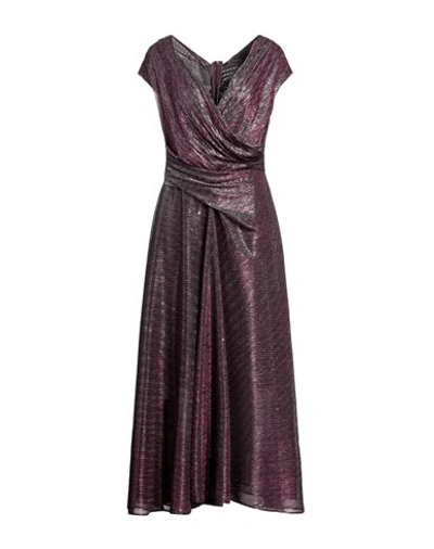 Shop Talbot Runhof Woman Maxi Dress Dark Purple Size 12 Polyester, Metallic Fiber