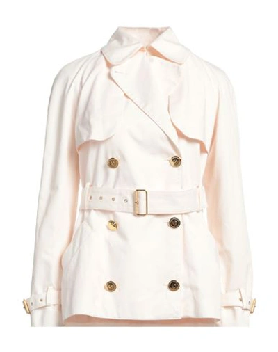 Shop Elisabetta Franchi Woman Overcoat & Trench Coat Beige Size 8 Cotton