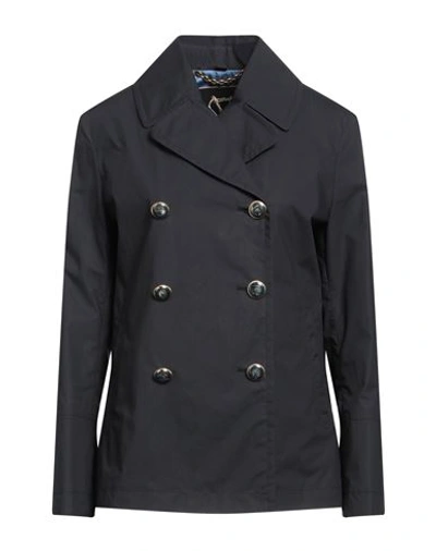 Shop Tela Woman Overcoat & Trench Coat Midnight Blue Size 6 Cotton