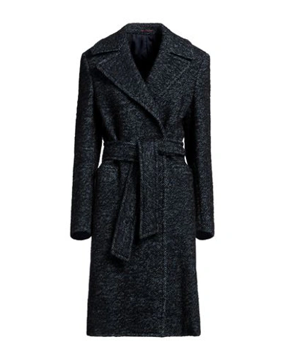 Shop The Gigi Woman Coat Navy Blue Size 6 Virgin Wool, Alpaca Wool, Mohair Wool, Polyamide