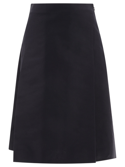 Shop Marni Cady Midi Skirt With Maxi Pleats