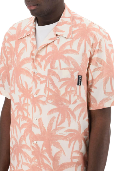 Shop Palm Angels Bowling Shirt With Palms Motif