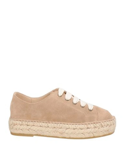 Shop Macarena Woman Espadrilles Sand Size 10 Leather In Beige