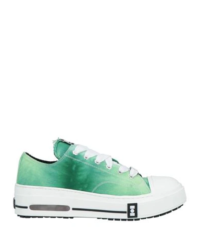 Shop Nahmias Man Sneakers Green Size 8 Textile Fibers
