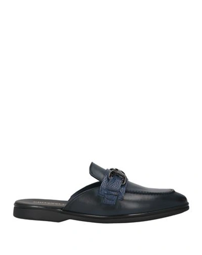 Shop Giovanni Conti Man Mules & Clogs Midnight Blue Size 9 Leather