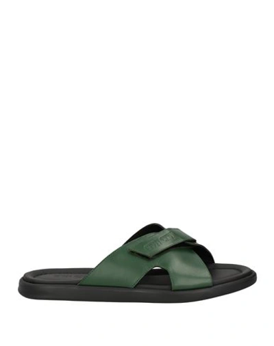 Shop Giovanni Conti Man Sandals Green Size 9 Calfskin