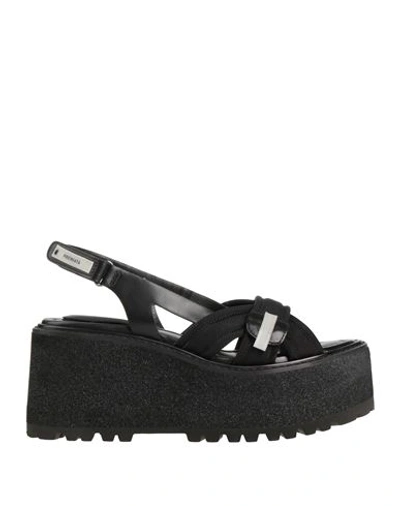 Shop Premiata Woman Sandals Black Size 7 Leather, Textile Fibers