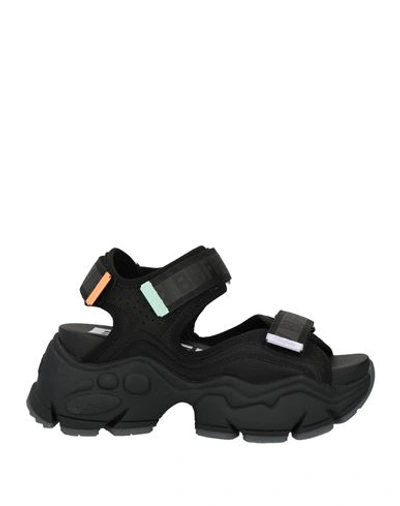 Buffalo Woman Sandals Black Size 7.5 Textile Fibers In Black