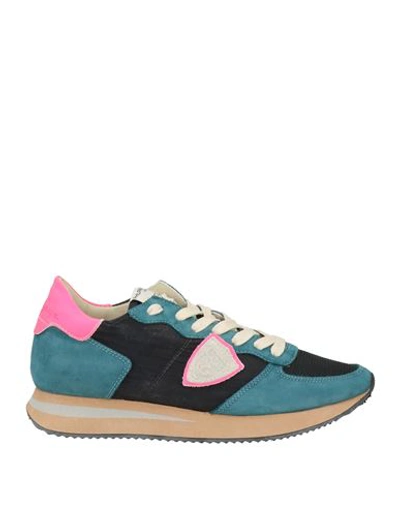 Philippe Model Woman Sneakers Black Size 7 Leather, Textile Fibers In Black