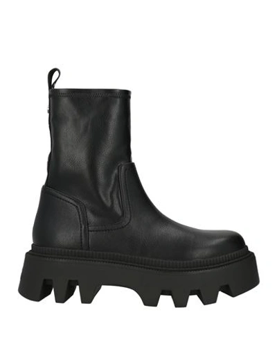 Buffalo Woman Ankle Boots Black Size 6 Textile Fibers In Black
