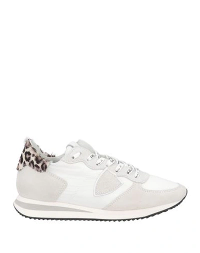 Shop Philippe Model Woman Sneakers White Size 7 Leather, Textile Fibers