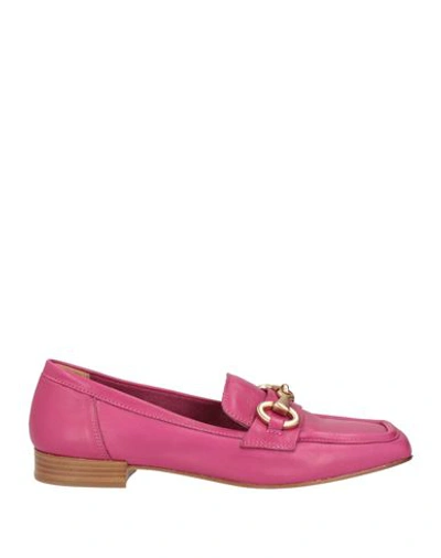 Shop Kermes Woman Loafers Fuchsia Size 6 Leather In Pink