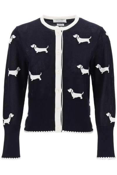 Shop Thom Browne Hector Cardigan In Pointelle Knit