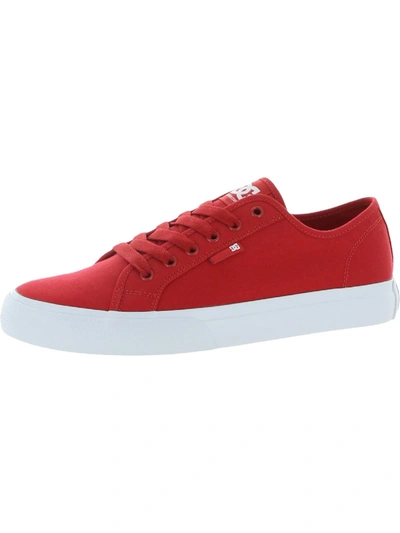 Shop Dc Manual Mens Canvas Lifestyle Skate Shoes In Red