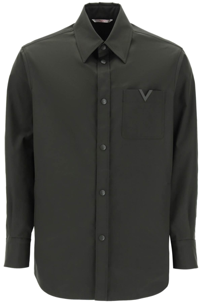Valentino Snap-up Overshirt In Stretch Nylon