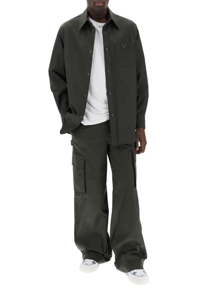 Valentino Snap-up Overshirt In Stretch Nylon