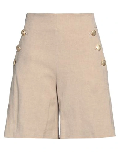 Shop Seductive Woman Shorts & Bermuda Shorts Beige Size 12 Linen, Polyester, Viscose, Elastane