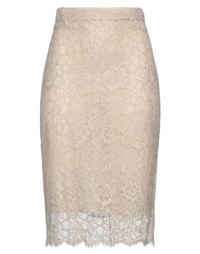 Shop Antonelli Woman Midi Skirt Beige Size 10 Cotton, Polyamide