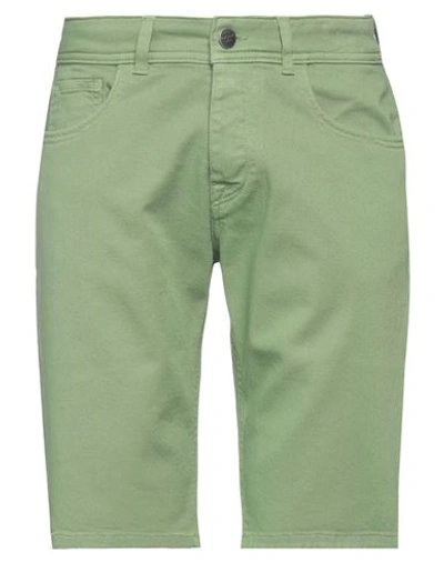 Shop Reign Man Denim Shorts Green Size 32 Cotton, Elastane