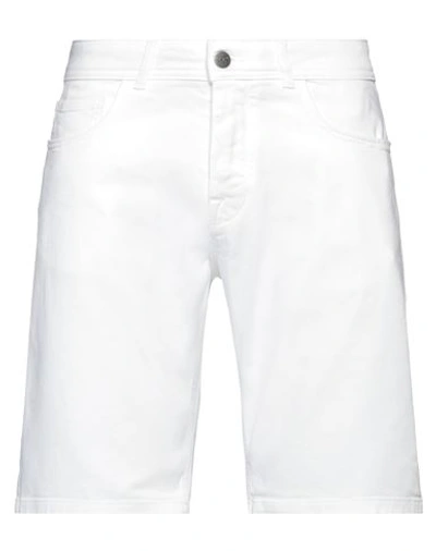 Shop Reign Man Denim Shorts White Size 33 Cotton, Elastane