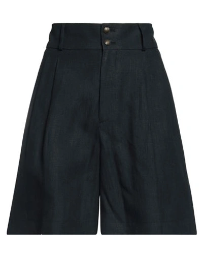 Shop Berwich Woman Shorts & Bermuda Shorts Midnight Blue Size 4 Linen