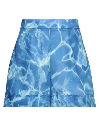 Stella Jean Woman Shorts & Bermuda Shorts Light Blue Size 6 Polyester In Blue