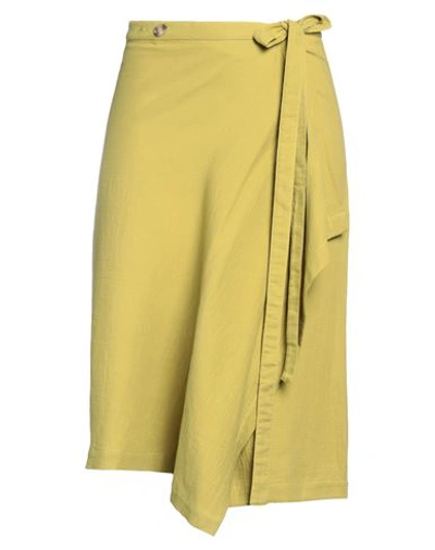 Shop Sophie Deloudi Woman Midi Skirt Acid Green Size 3 Cotton