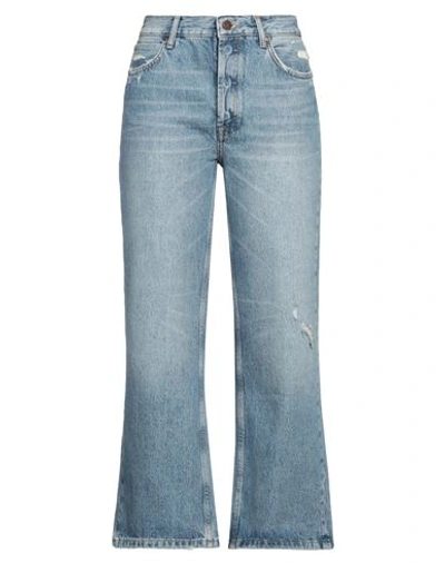 10.11 Studios Woman Denim Pants Blue Size 30 Cotton In Blue