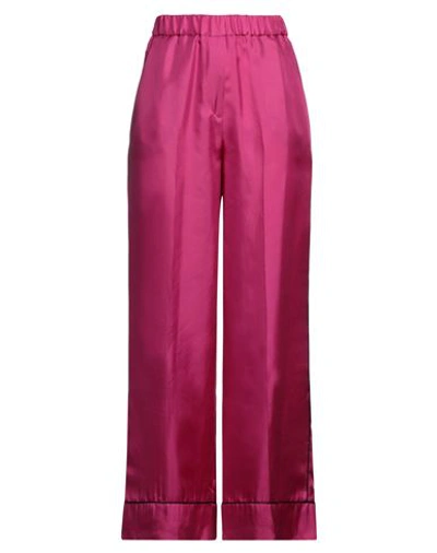 Shop The Nina Studio Woman Pants Fuchsia Size 6 Silk In Pink