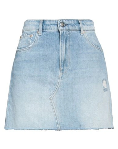 Shop Replay Woman Denim Skirt Blue Size 28 Cotton