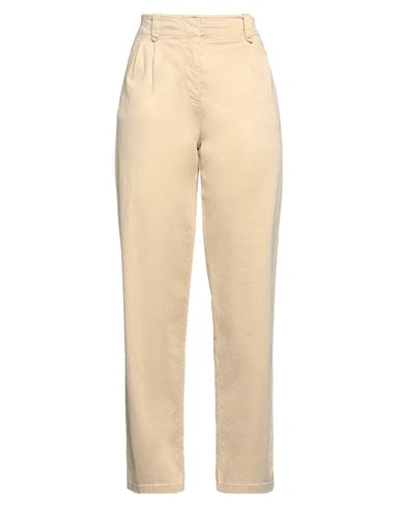 Shop Max & Co . Woman Pants Sand Size 12 Lyocell, Cotton, Elastane In Beige