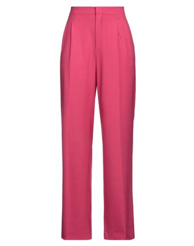 Shop Tagliatore 02-05 Woman Pants Fuchsia Size 10 Polyester, Virgin Wool, Elastane In Pink
