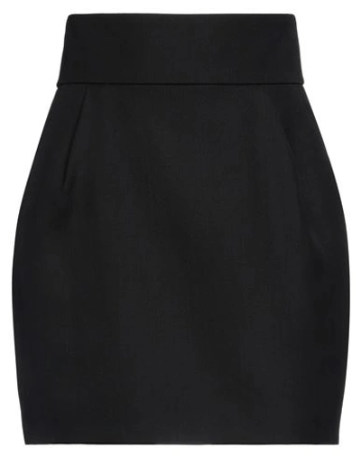 Shop Alexandre Vauthier Woman Mini Skirt Black Size 4 Wool, Cupro