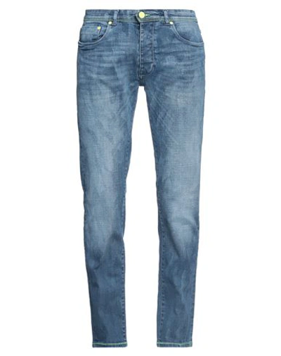 Shop Ace Denim Man Jeans Blue Size 34 Cotton, Elastane