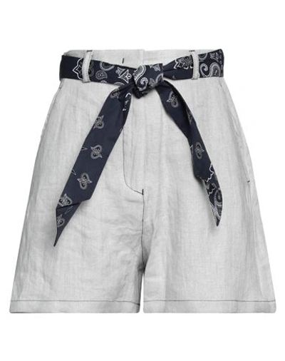 Emporio Armani Woman Shorts & Bermuda Shorts Light Grey Size 4 Linen, Cotton In Grey