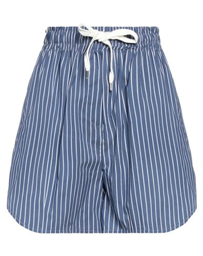 Shop Vicolo Woman Shorts & Bermuda Shorts Blue Size M Cotton, Polyamide, Elastane